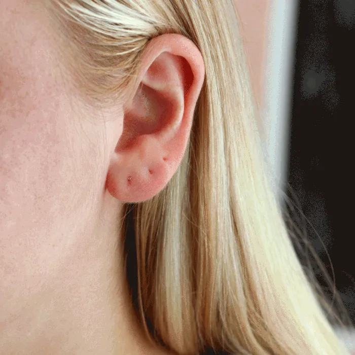 Kris Nations Earrings Bar Flat Back Single Stud Earring in 14k Gold