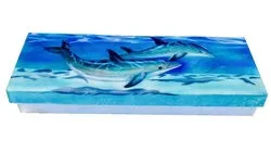 KUBLACRAFTS Earrings Kubla Crafts Dolphins Long Capiz Keepsake Box