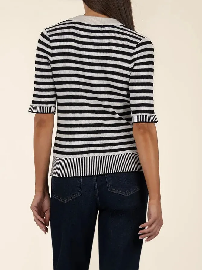 Kut from the Kloth Alora Knit Top Kut Jeans Swat Fame Inc Earrings