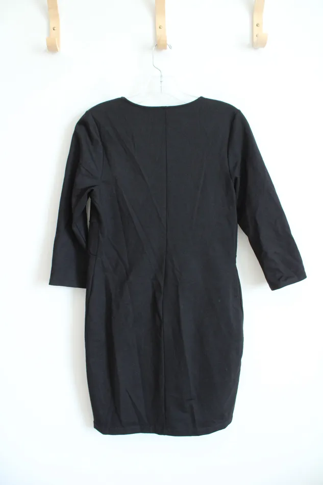 La Clef La Clef Black ThreeQuarter Sleeve Dress M Rings