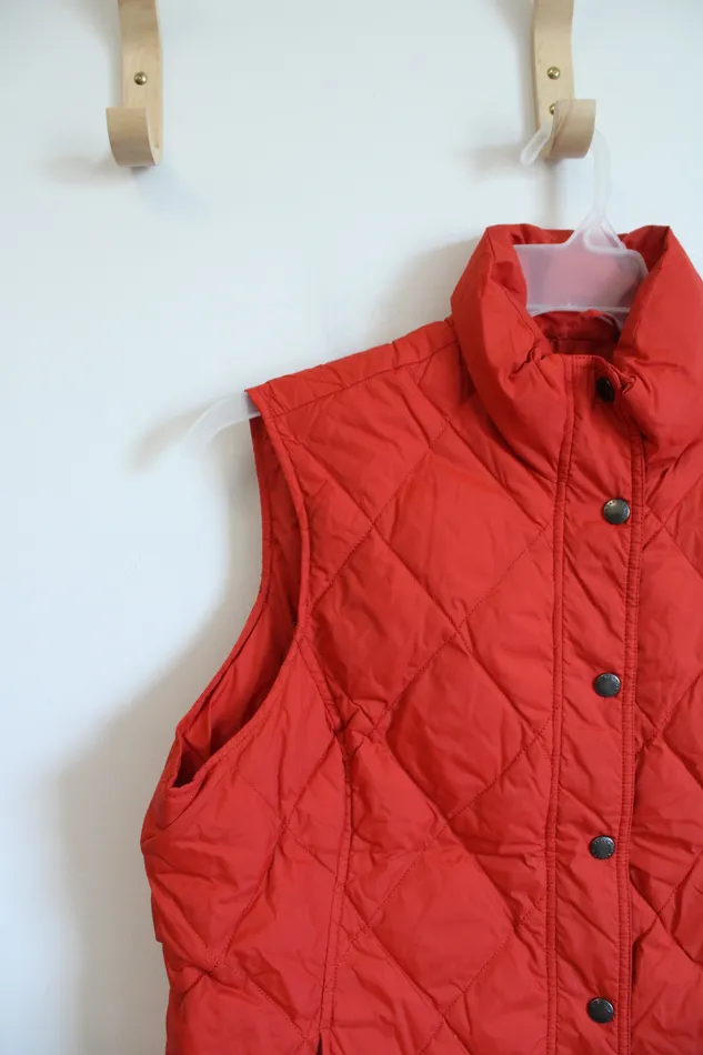 Lands End Burnt Orange Quilted Vest Youth L 1416 Lands End Earrings