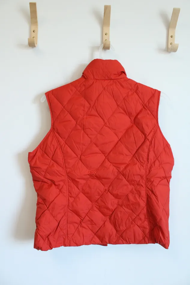 Lands End Burnt Orange Quilted Vest Youth L 1416 Lands End Earrings