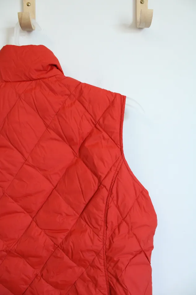 Lands End Burnt Orange Quilted Vest Youth L 1416 Lands End Earrings