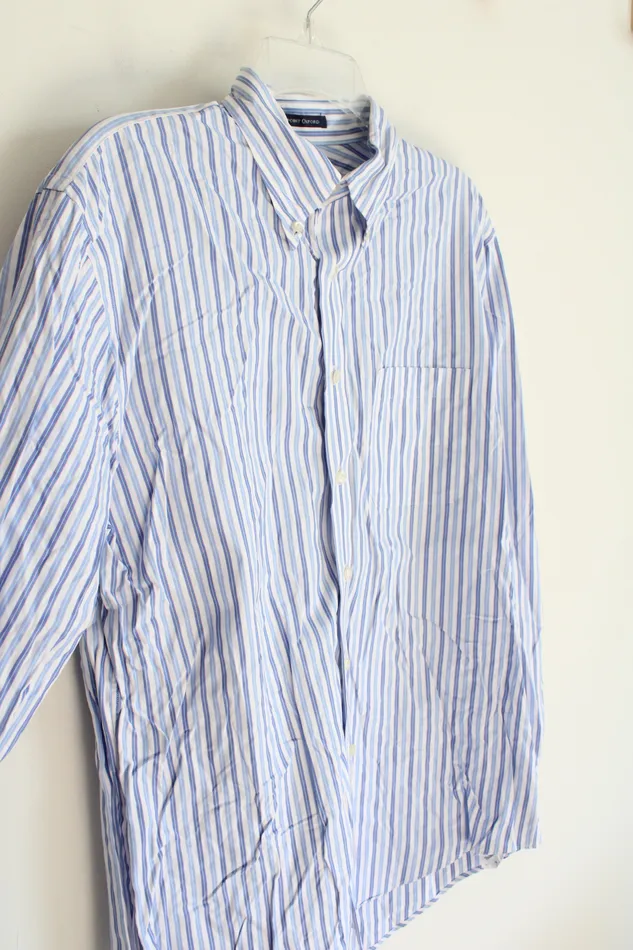 Lands End Landse End Pinpoint Oxford Blue White Striped Long Sleeved Button Down Shirt M 155 34 Rings Lands End Landse End Pinpoint Oxford Blue White Striped Long Sleeved Button Down Shirt M 155 34 Rings