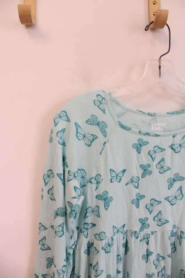 Lands End Lands End Aqua Butterfly Ruffle Top L 1012 Earrings Lands End Lands End Aqua Butterfly Ruffle Top L 1012 Earrings