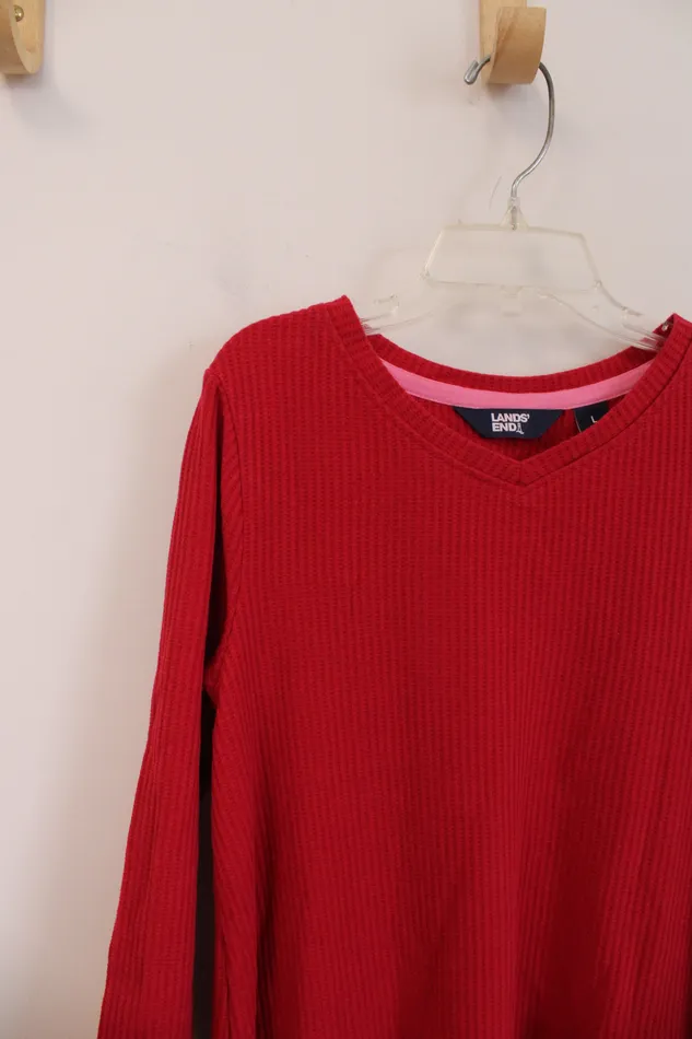 Lands End Red Ruffle Top w Silver Stars L 1012 Lands End Rings Lands End Red Ruffle Top w Silver Stars L 1012 Lands End Rings
