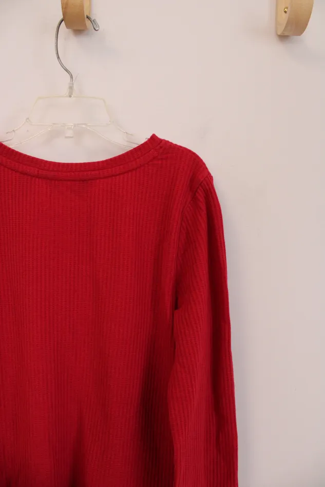 Lands End Red Ruffle Top w Silver Stars L 1012 Lands End Rings Lands End Red Ruffle Top w Silver Stars L 1012 Lands End Rings