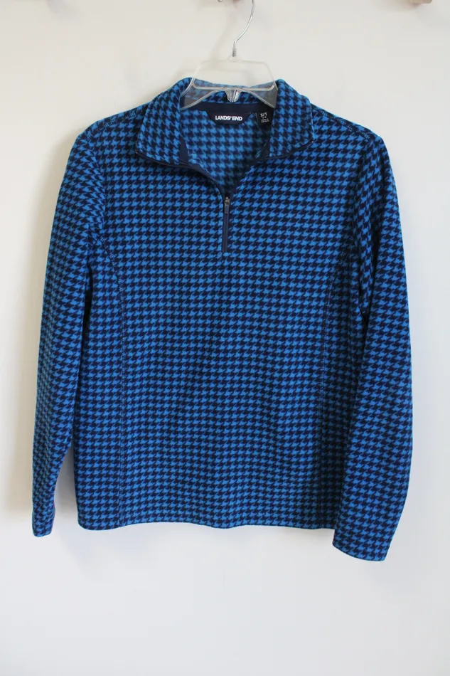 Lands End Rings Lands End Blue Patterned Quarter Zip Fleece S