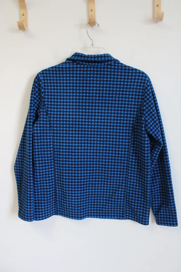 Lands End Rings Lands End Blue Patterned Quarter Zip Fleece S