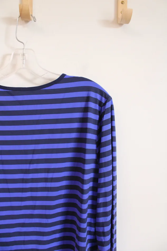Lands End Rings Lands End Blue Striped Long Sleeved Top XL 18