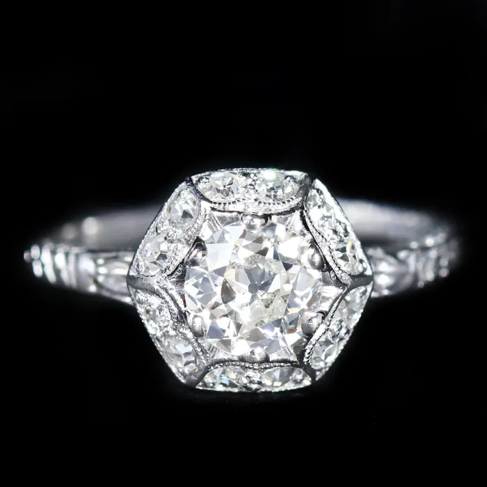 Larry Rayburn Inc Rings Art Deco 065 Carat Old European Cut Diamond Engagement Ring