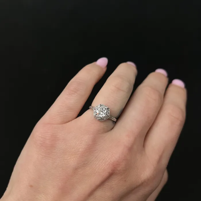 Larry Rayburn Inc Rings Art Deco 065 Carat Old European Cut Diamond Engagement Ring