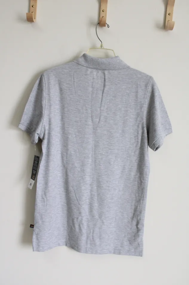 Lee NEW Lee Gray Polo Uniforms Shirt M Earrings