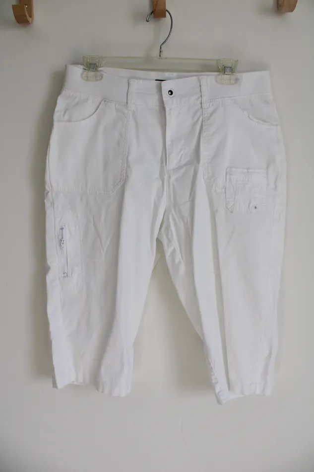 Lee Relaxed Fit White Capri 10 Lee Rings