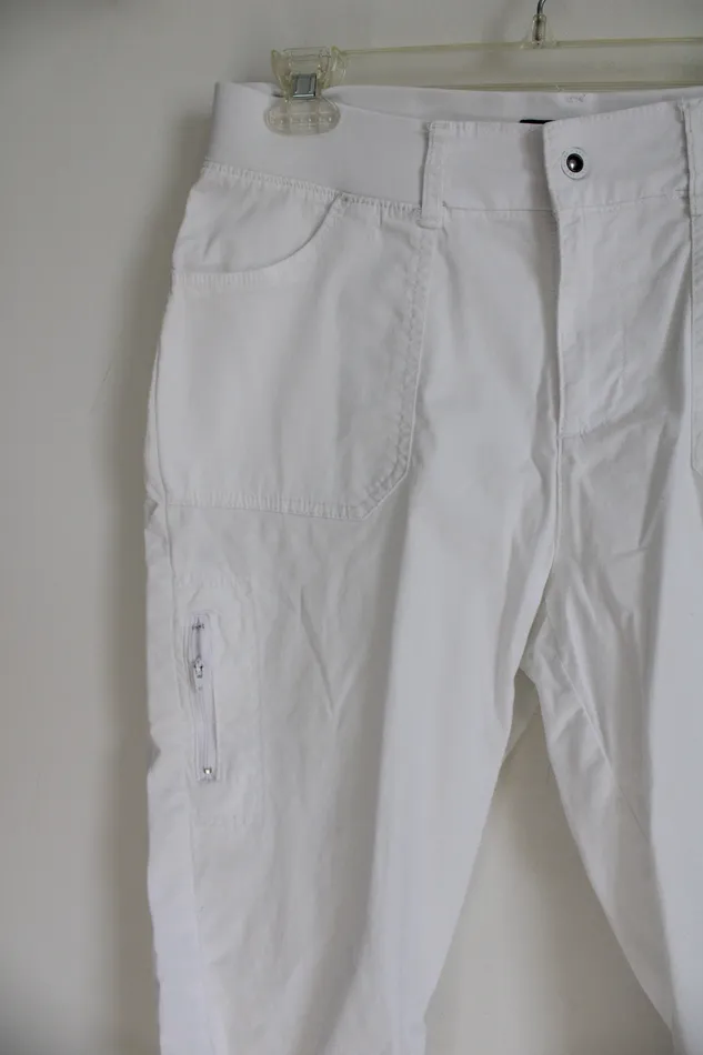Lee Relaxed Fit White Capri 10 Lee Rings