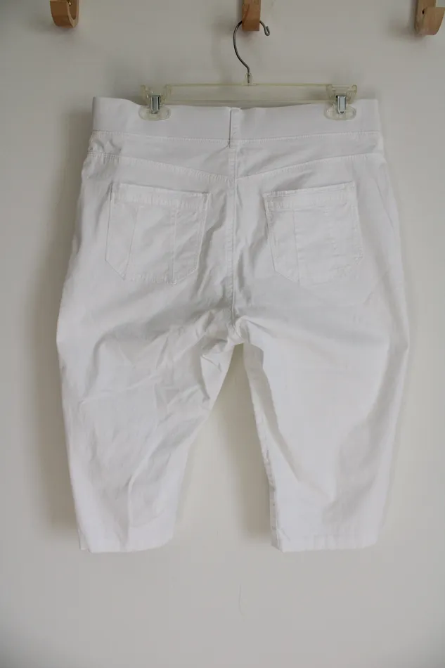 Lee Relaxed Fit White Capri 10 Lee Rings