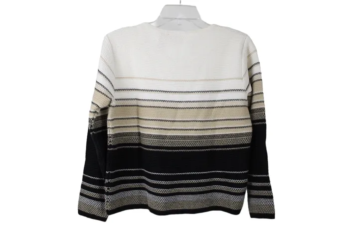 Liz Claiborne Striped Knit Sweater Petite S Liz Claiborne Earrings