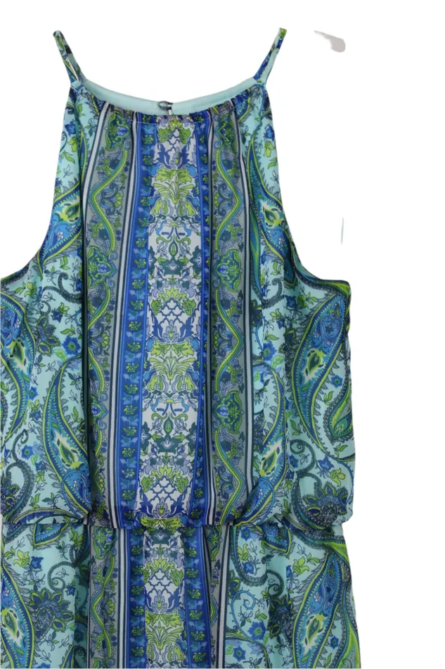 London Times Rings London times Blue Green Paisley Dress 8