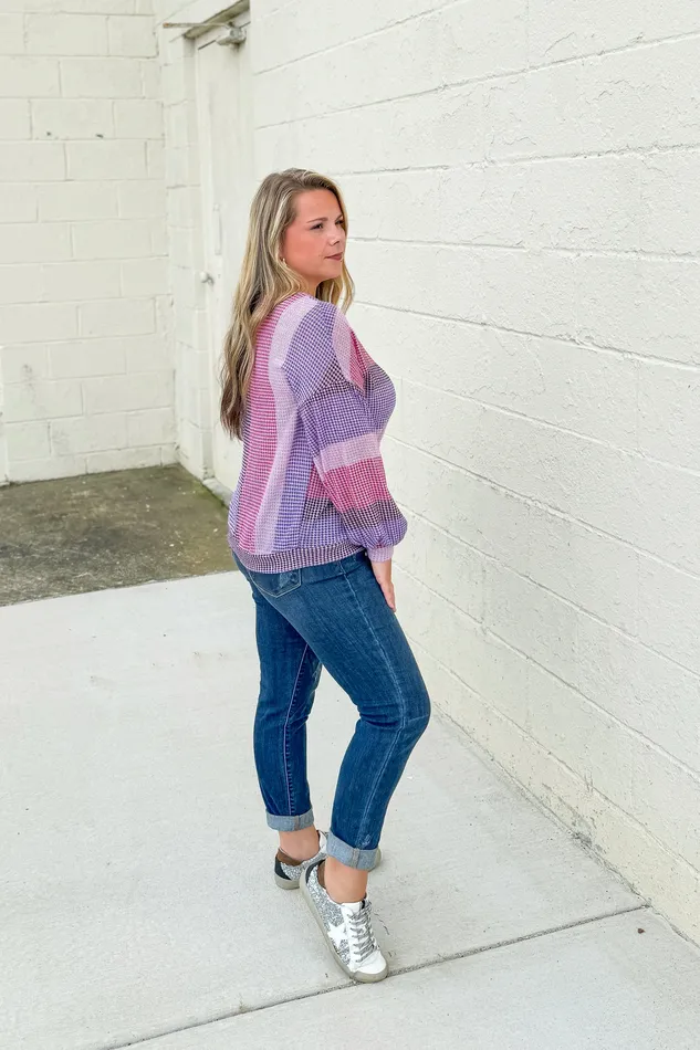 Look Both Ways Stripe Top Haptics Earrings