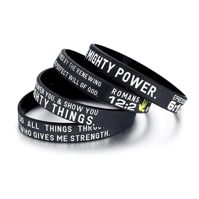 Lords Guidance Bible Verse Bracelet br Wristbands 4PCS Silicone Bracelets
