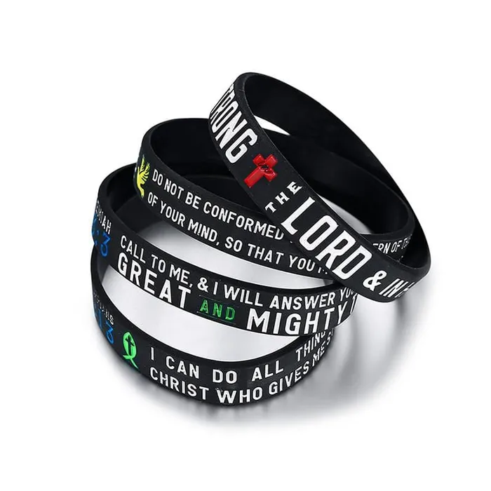 Lords Guidance Bible Verse Bracelet br Wristbands 4PCS Silicone Bracelets
