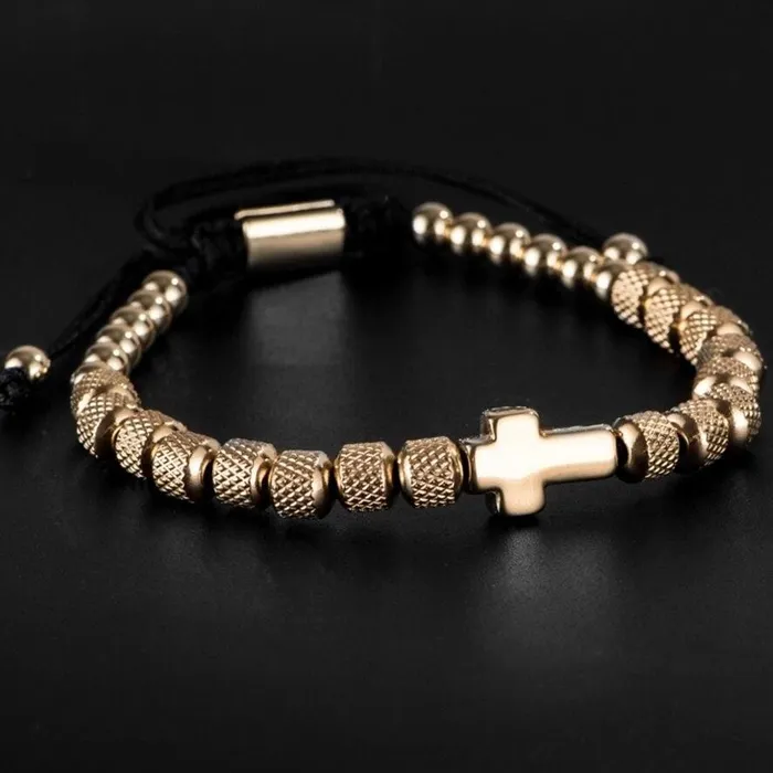 Lords Guidance Bracelets Mens Cross Bracelet br Steel Beads