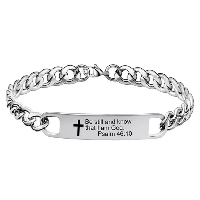 Lords Guidance Bracelets Silver Bible Verse Chain Bracelet
