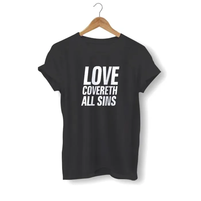 Lords Guidance Earrings Christian TShirt br Love Covereth All Sins
