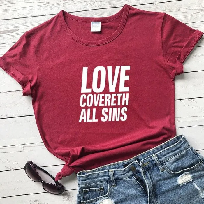 Lords Guidance Earrings Christian TShirt br Love Covereth All Sins