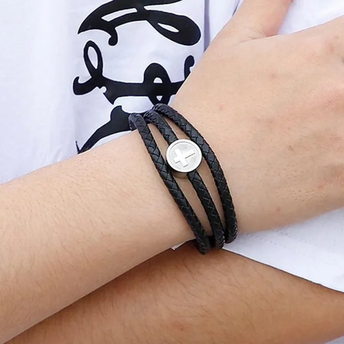 Lords Guidance Mens Cross Bracelet br Medallion Bracelets