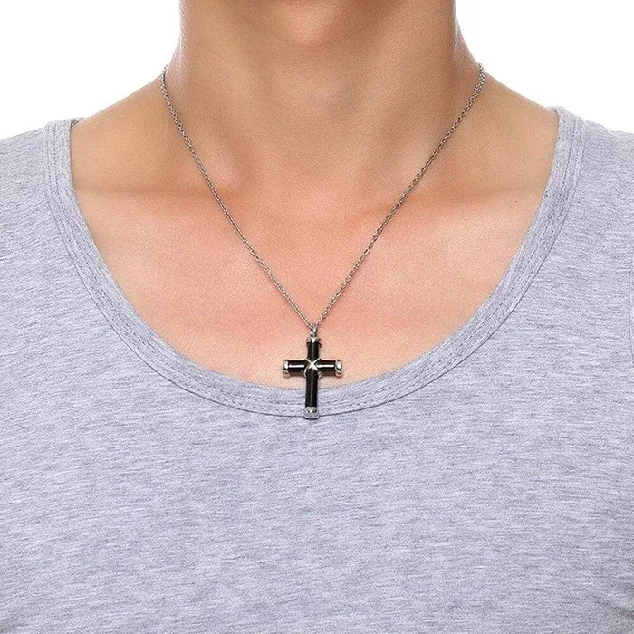 Lords Guidance Necklaces Mens Christian Necklace br Cross Urn