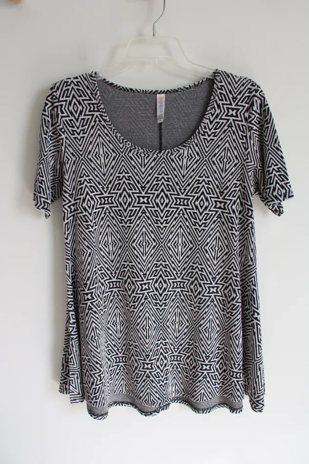 LuLaRoe Rings LuLaRoe Black White Short sleeved Patterned Top XS