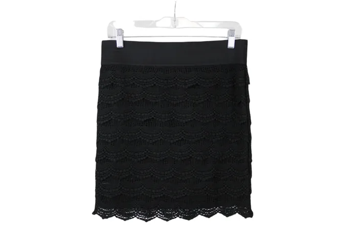 Maurices Rings Maurices Black Crocheted Skirt S