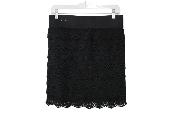 Maurices Rings Maurices Black Crocheted Skirt S