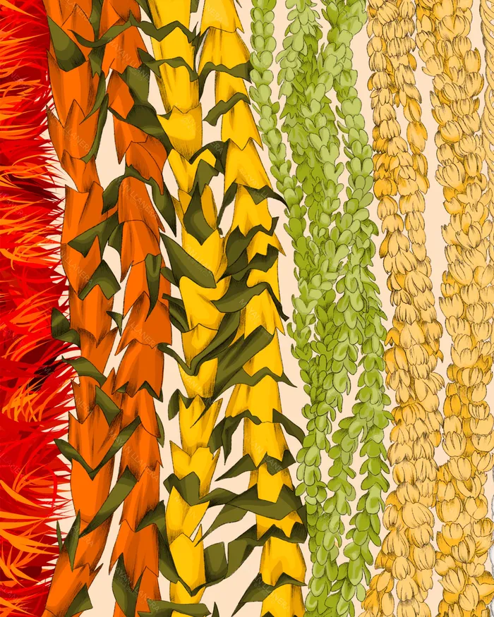MAYANLLANERA Necklaces Leis For Days Print by Mayan Llanera 16x20