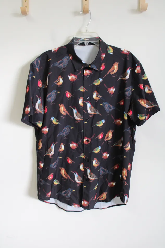 Mculivod Black Bird Button Down Shirt M Mculivod Rings
