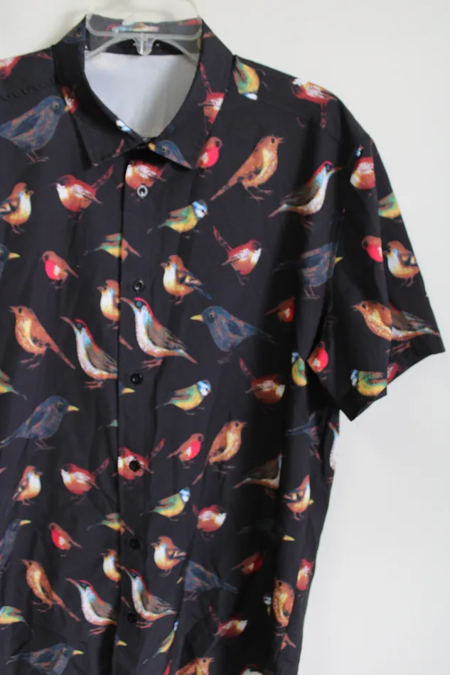 Mculivod Black Bird Button Down Shirt M Mculivod Rings
