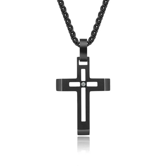 Mens Christian Necklace br Zirconia Lords Guidance Necklaces