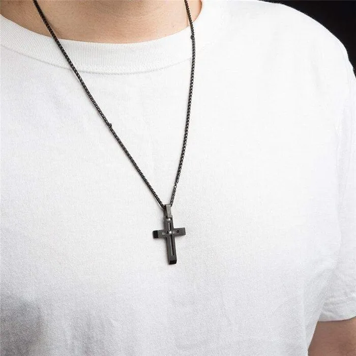 Mens Christian Necklace br Zirconia Lords Guidance Necklaces