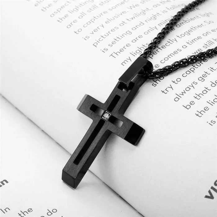 Mens Christian Necklace br Zirconia Lords Guidance Necklaces