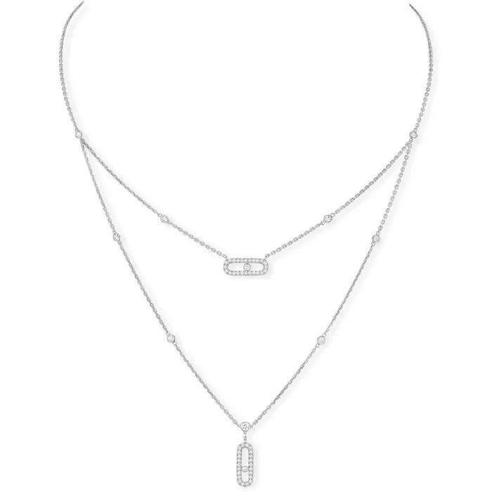 Messika Necklaces Messika Move Uno 2 Row Pav Diamond Necklace