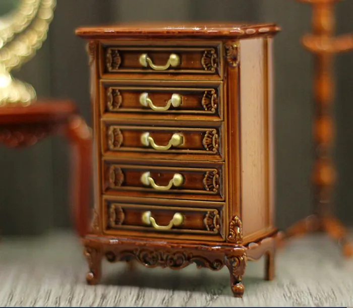 Miniature Chest of Drawers in Brown 124 Scale Dollhouse Miniature Miniatures by NC Necklaces