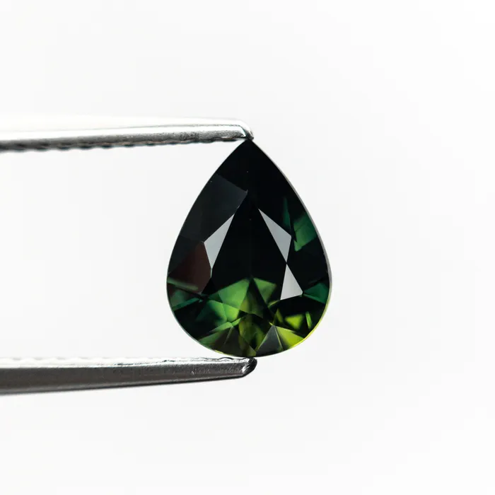 Misfit Gems GreenTeal Brilliant Sapphire 122ct Pear Earrings