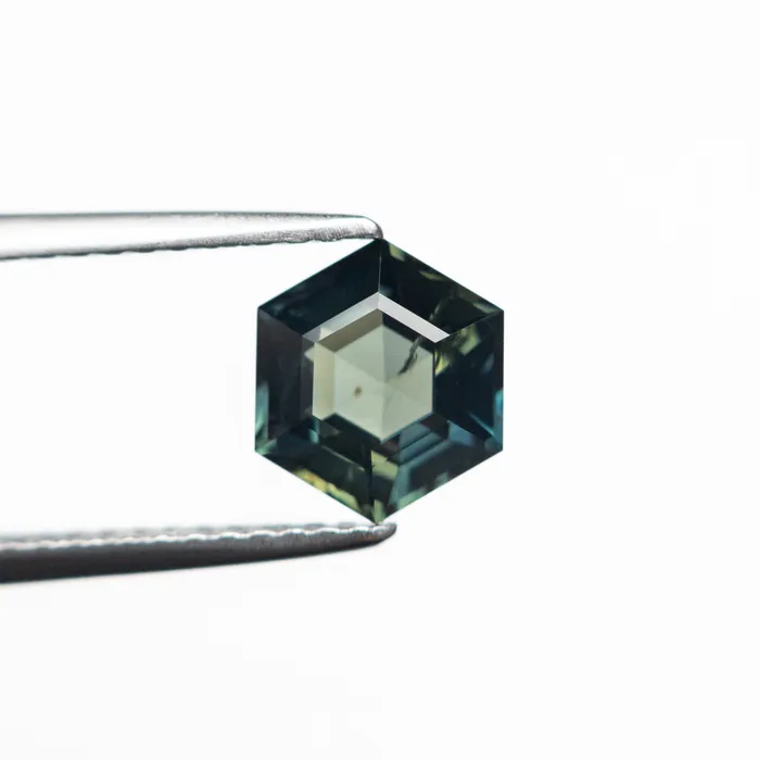 Misfit Gems Rings Teal Step Cut Sapphire 153ct Hexagon