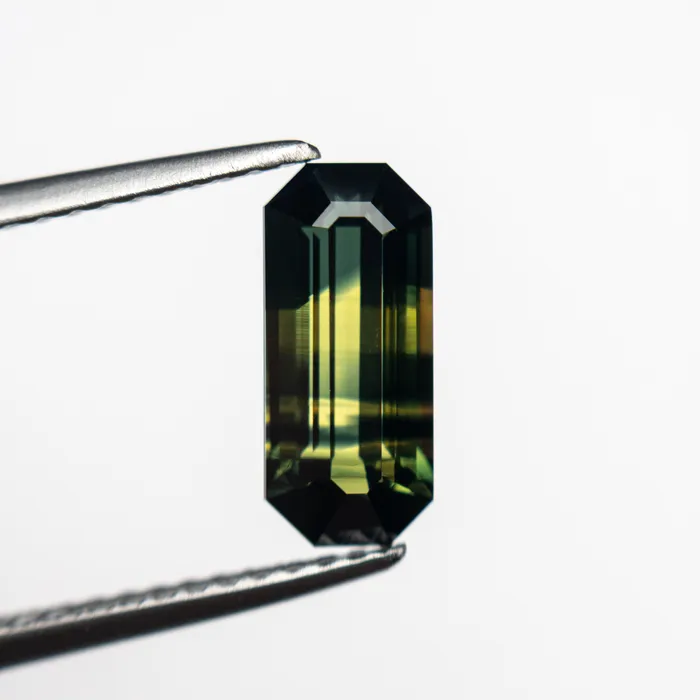 Misfit Gems Rings YellowGreen Step Cut Sapphire 190ct Cut Corner Rectangle