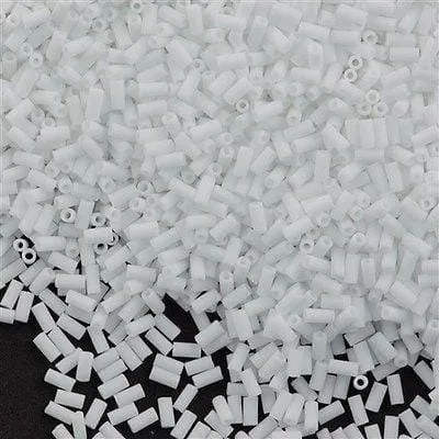 Miyuki Bugles size 3mm 0402F Matte Opaque White 10 grams Peppy Beads Rings