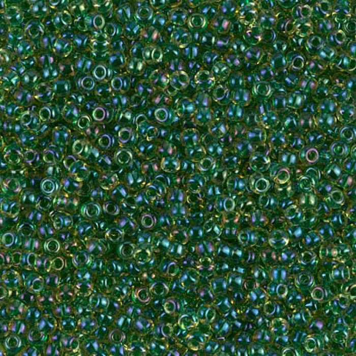 Miyuki Seed Beads 110 Emerald Lined LtTopaz AB 0331NEW Peppy Beads Earrings