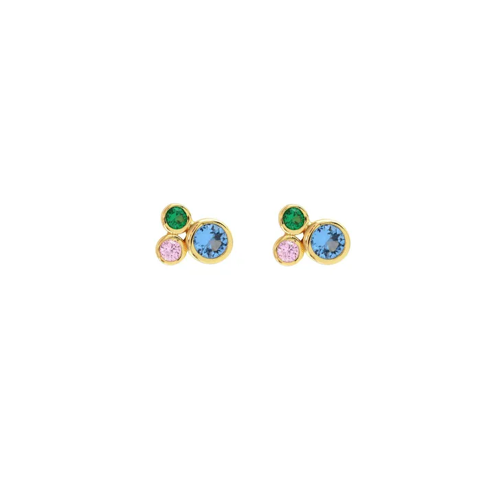 Modernist Bezel Crystal Stud Earrings Kris Nations Earrings