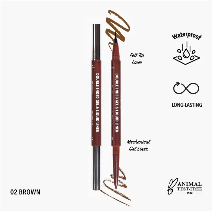 Moira Cosmetics Double Ended Gel Liquid Eyeliner Brown Earrings