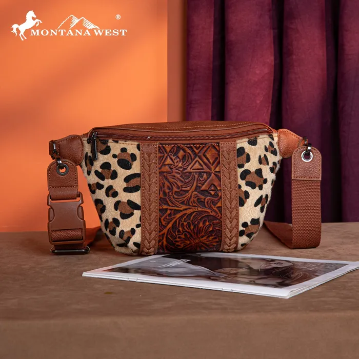 MONTANA WEST Earrings Montana West Tooled Collection Fanny Pack Leopard